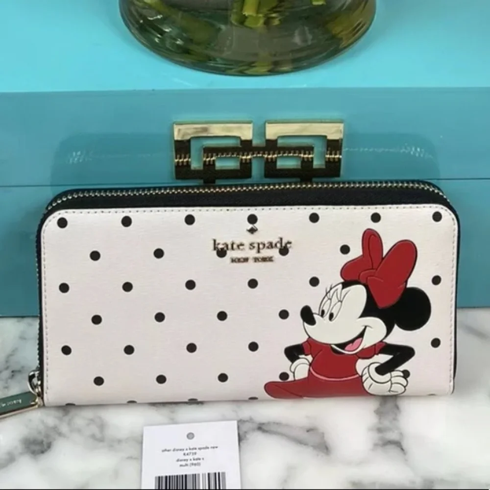 disney x kate spade new york other minnie mouse large continental wallet white